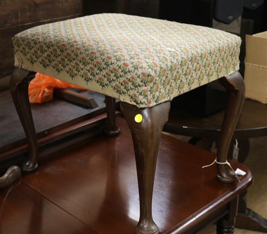 A George III style mahogany stool W.59cm